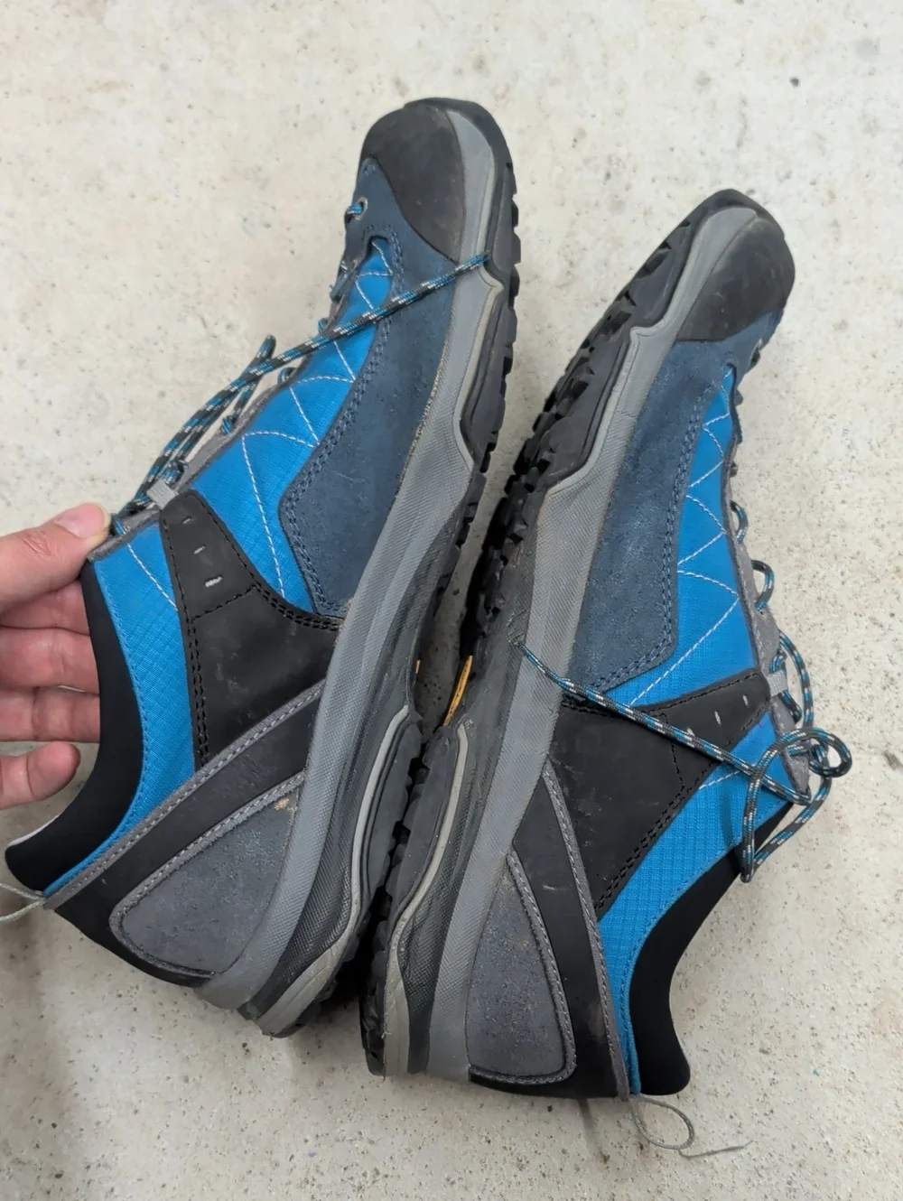 Asolo Pipe GV Gore-Tex Blue and Gray Men's Outdoor Lace-Up Hiking Shoes